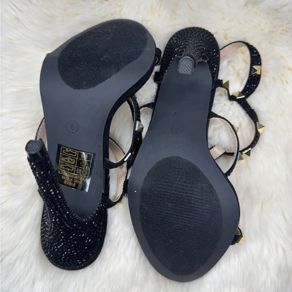 Studded Black and Gold High Heels - Size 8 - 5in Heel - Like New - Picture 7 of 8
